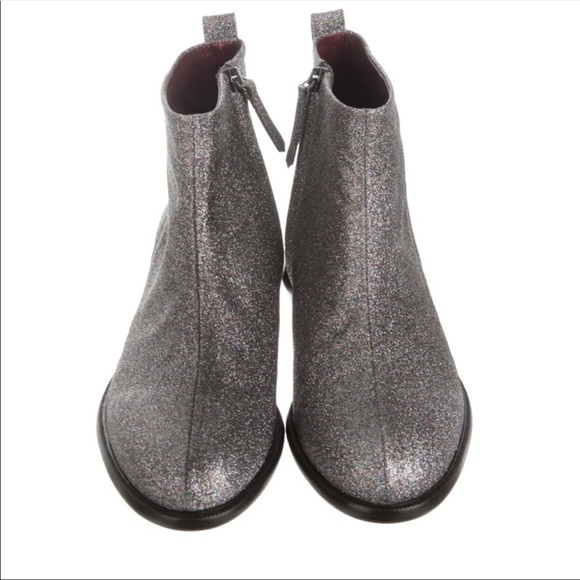 Sies Marjan | Ally Metallic Crinkle Ankle Boot - Sky Blue  Sies Marjan ALLY Leather Glitter Ankle Boots
